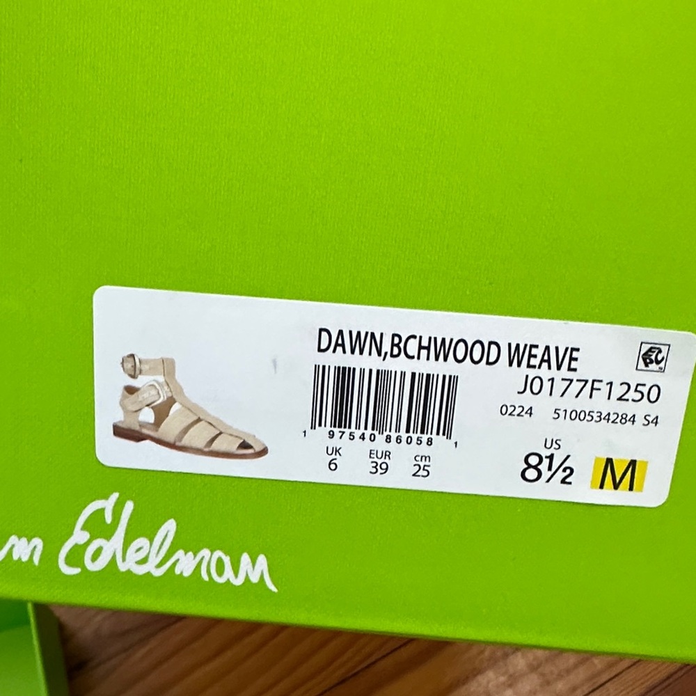New Sam Edelman Beige Woven Gladiator Sandals NWT - Picture 8 of 16